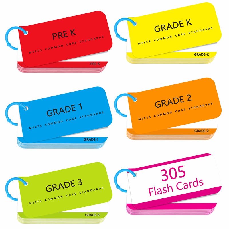 SpriteGru 305 Dolch & Fry Sight Words Flash Cards, Include 250 Words with Sentences Plus 50 Blank Cards and 5 Index Cards, Educational Word Reading Flash Cards for Preschool to 3rd Grade - Image 1